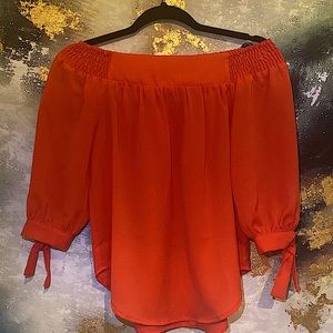 red blouse from PAPAYA (in style)